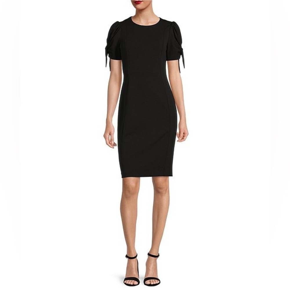 NWT Calvin Klein Tie Short Sleeve Sheath Dress